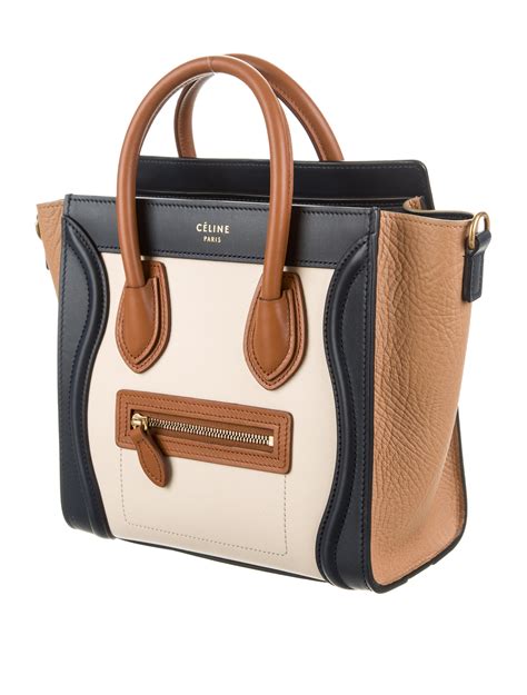 celine nano luggage tote tricolor|Celine nano luggage shoulder bag.